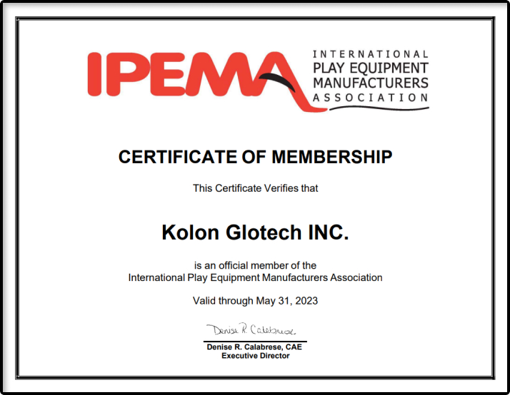 KOLON GLOTECH | KOLON GLOTECH 人工芝 認証 IPEMA証明書